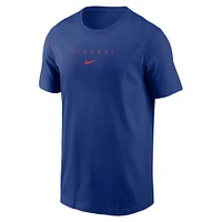 T-shirt Nike Royal Texas Rangers avec grand logo dans le dos pour homme