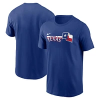 T-shirt Nike Royal Texas Rangers Skyline de l'équipe locale pour homme