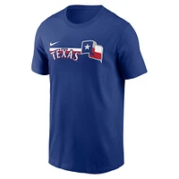 T-shirt Nike Royal Texas Rangers Skyline de l'équipe locale pour homme