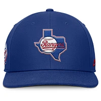 Casquette Snapback Nike Royal Texas Rangers Pro Performance pour homme