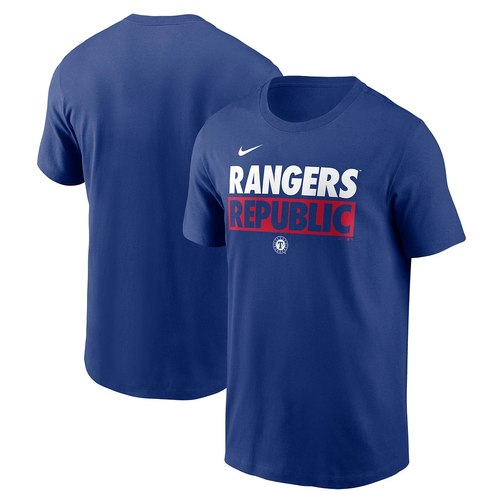 T-shirt Nike Royal Texas Rangers Rally Rule pour homme