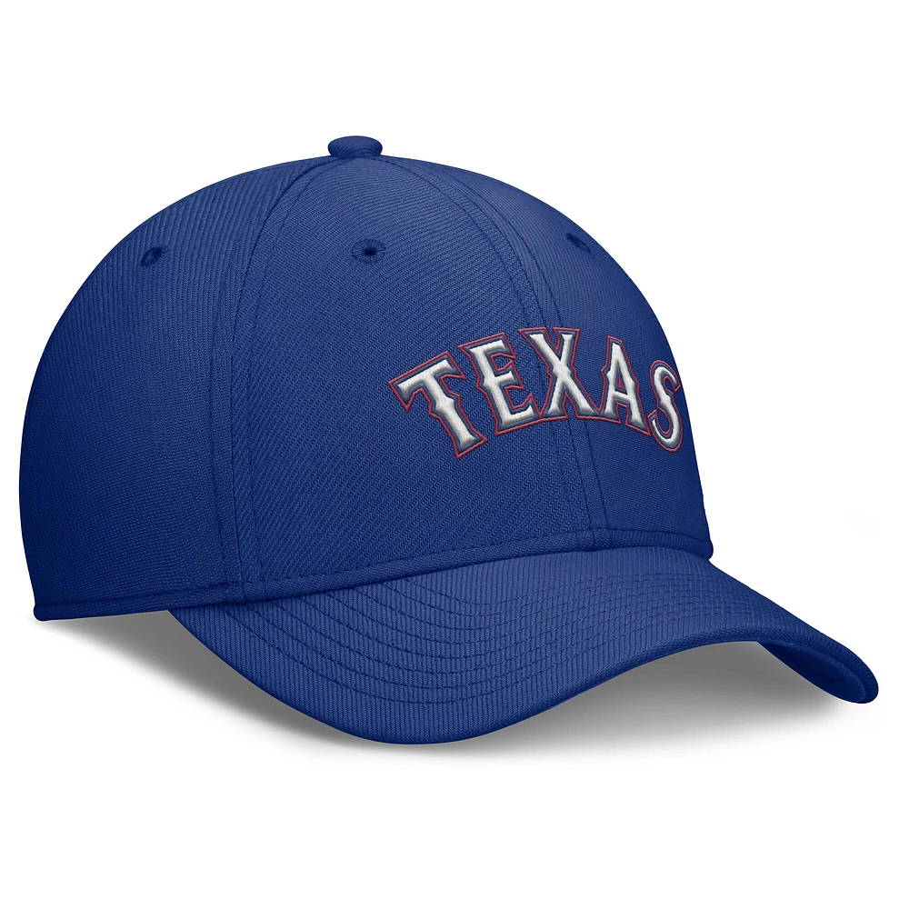 Casquette Nike Royal Texas Rangers Rise Performance Flex pour homme