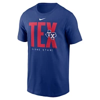 T-shirt Nike Royal Texas Rangers avec tableau de bord pour homme