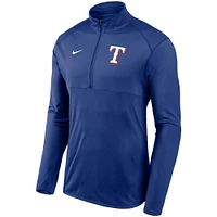 Veste à enfiler demi-zip Nike Royal Texas Rangers Team Logo Element Performance pour homme