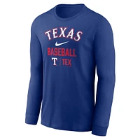 Men's Nike Royal Texas Rangers Tri Code Diamond Long Sleeve T-Shirt