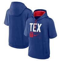 Men's Nike Royal Texas Rangers Tri Code Lockup Short Sleeve Pullover Hoodie