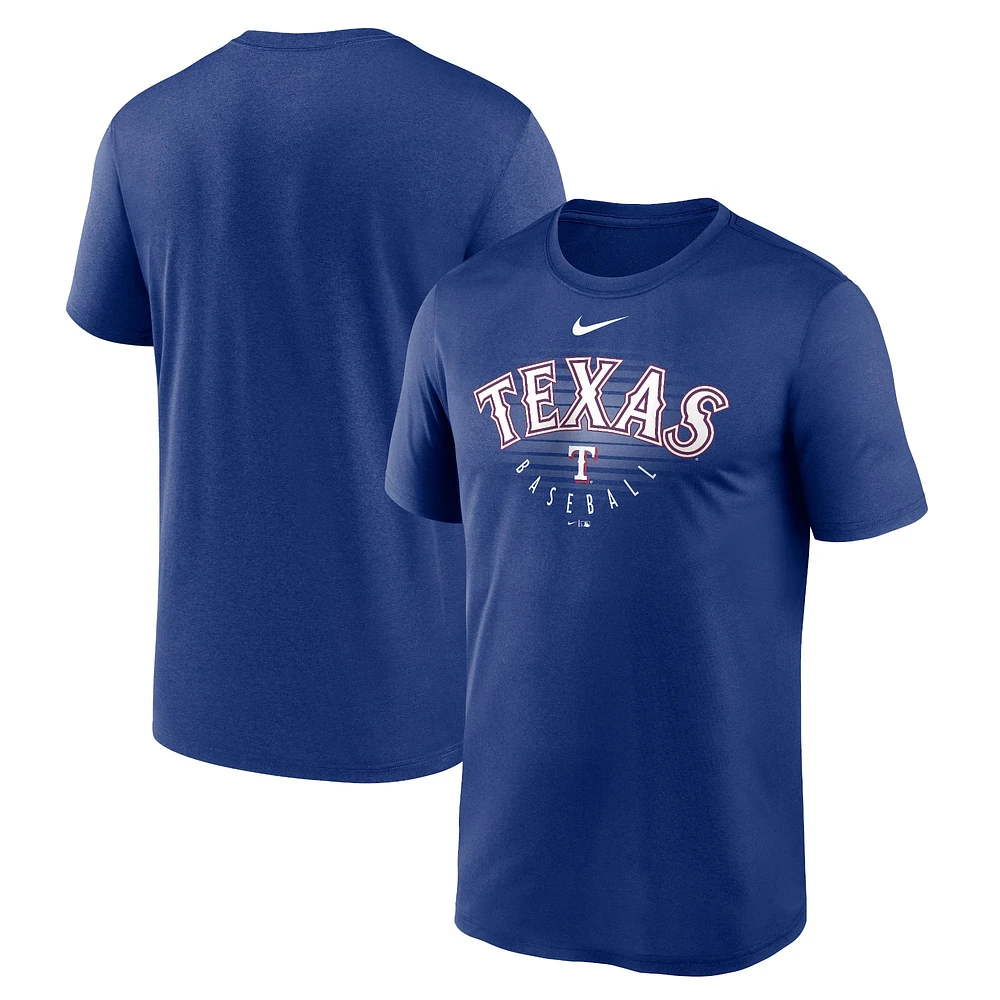 T-shirt Nike Royal Texas Rangers Wordmark Outline Legend pour homme