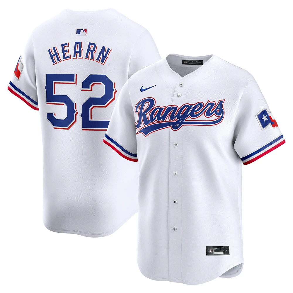 Maillot de joueur Nike Taylor Hearn blanc Texas Rangers Home Limited pour homme