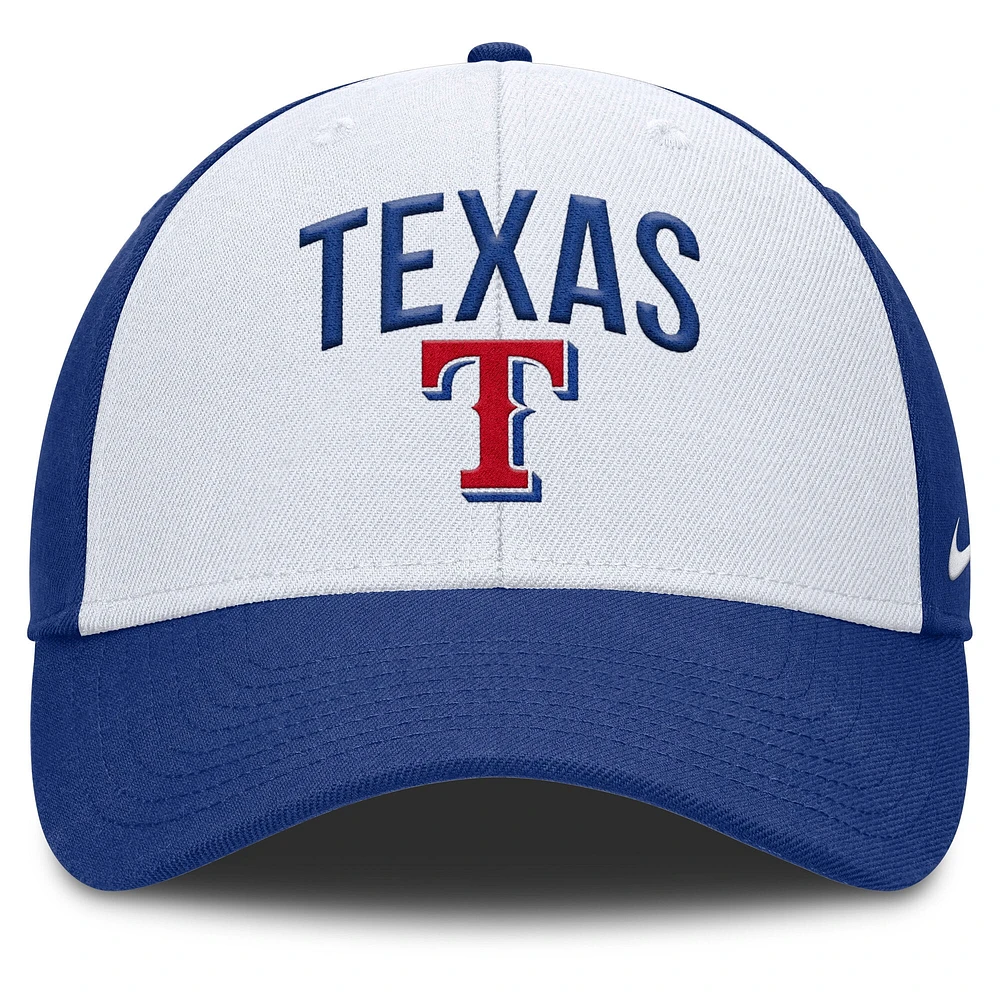 Men's Nike White/Royal Texas Rangers Club Performance Adjustable Hat