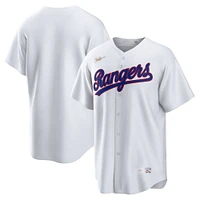 Maillot de l'équipe Nike Texas Rangers Home Cooperstown Collection pour homme, blanc, blanc