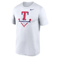 T-shirt Nike blanc Texas Rangers Icon Legend Performance pour homme