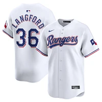 Maillot Nike Wyatt Langford blanc domicile des Texas Rangers pour homme