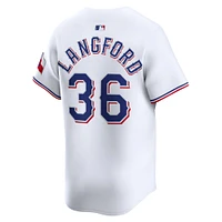 Maillot Nike Wyatt Langford blanc domicile des Texas Rangers pour homme