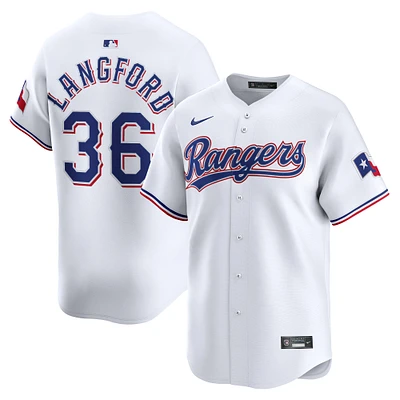 Maillot Nike Wyatt Langford blanc domicile des Texas Rangers pour homme