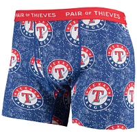 Men's Pair of Thieves Royal/Black Texas Rangers Super Fit 2-Pack Boxer Briefs Set