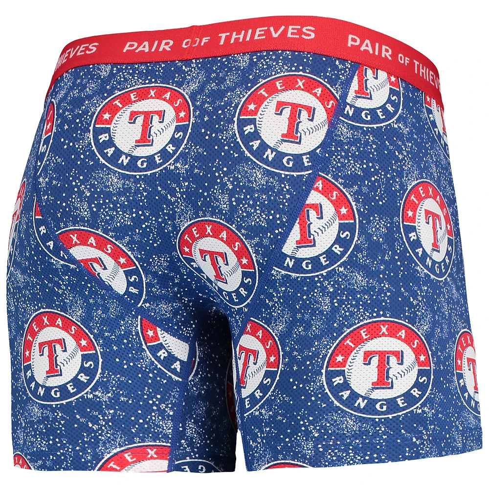 Men's Pair of Thieves Royal/Black Texas Rangers Super Fit 2-Pack Boxer Briefs Set