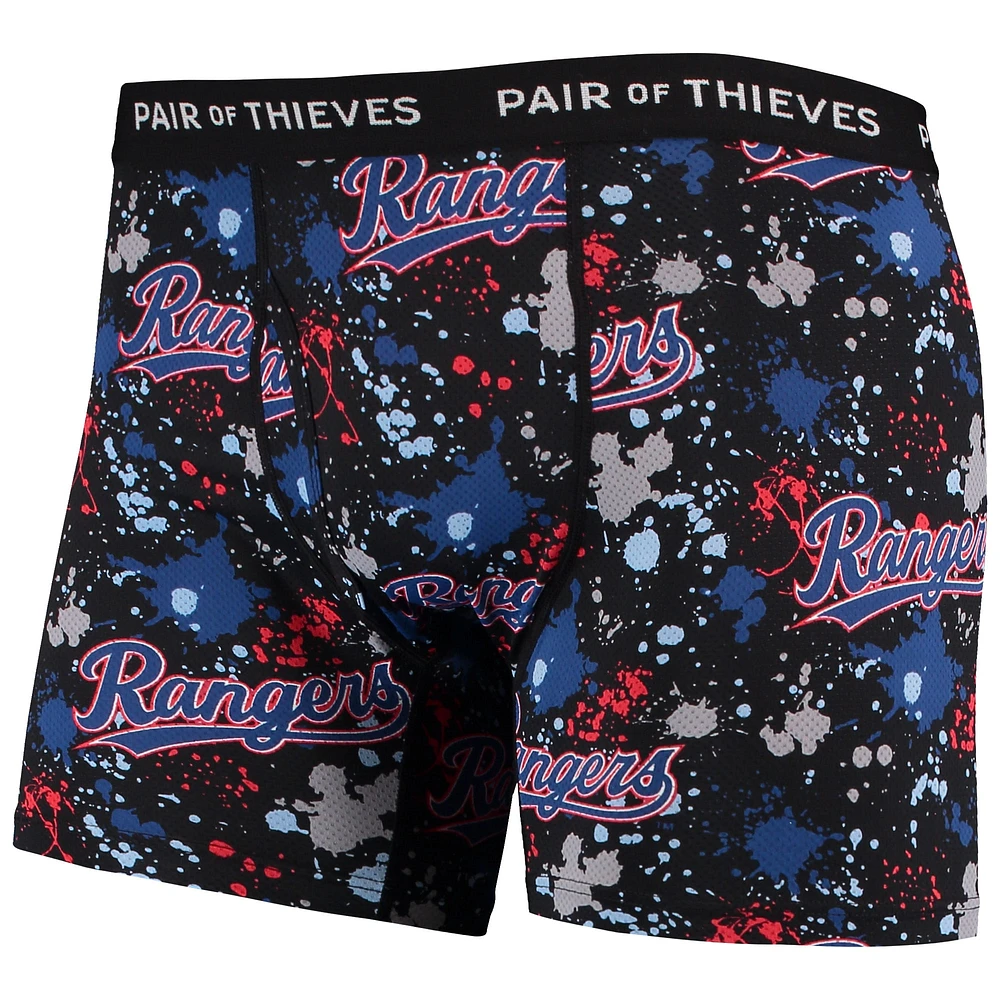 Men's Pair of Thieves Royal/Black Texas Rangers Super Fit 2-Pack Boxer Briefs Set