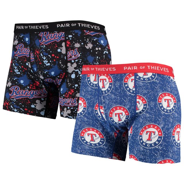 Lot de 2 boxers Super Fit pour homme Paire voleurs Royal/Black Texas Rangers