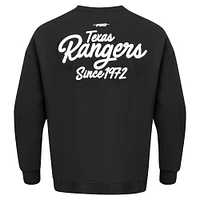 Men's Pro Standard Black Texas Rangers Paint The City Dropped Shoulder Pullover Sweatshirt