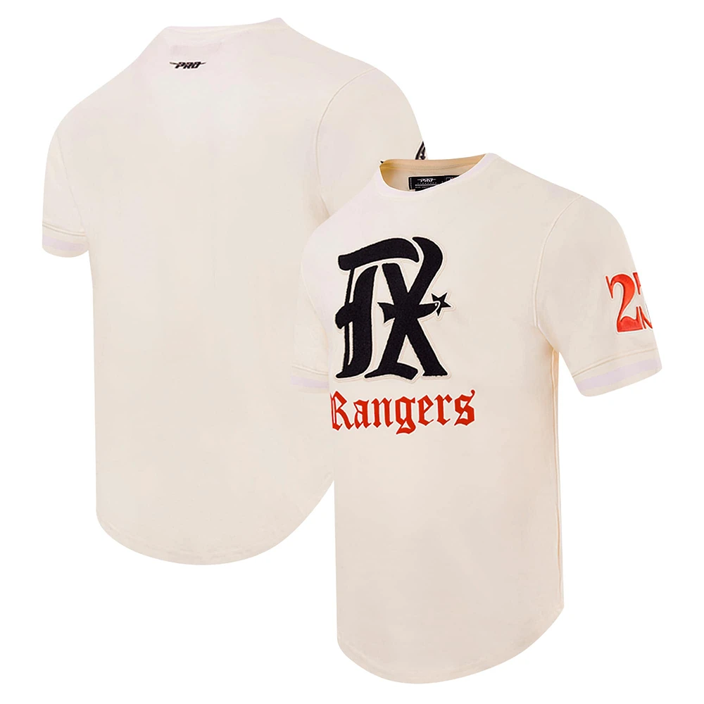 T-shirt City Connect Texas Rangers Pro Standard pour homme, couleur crème