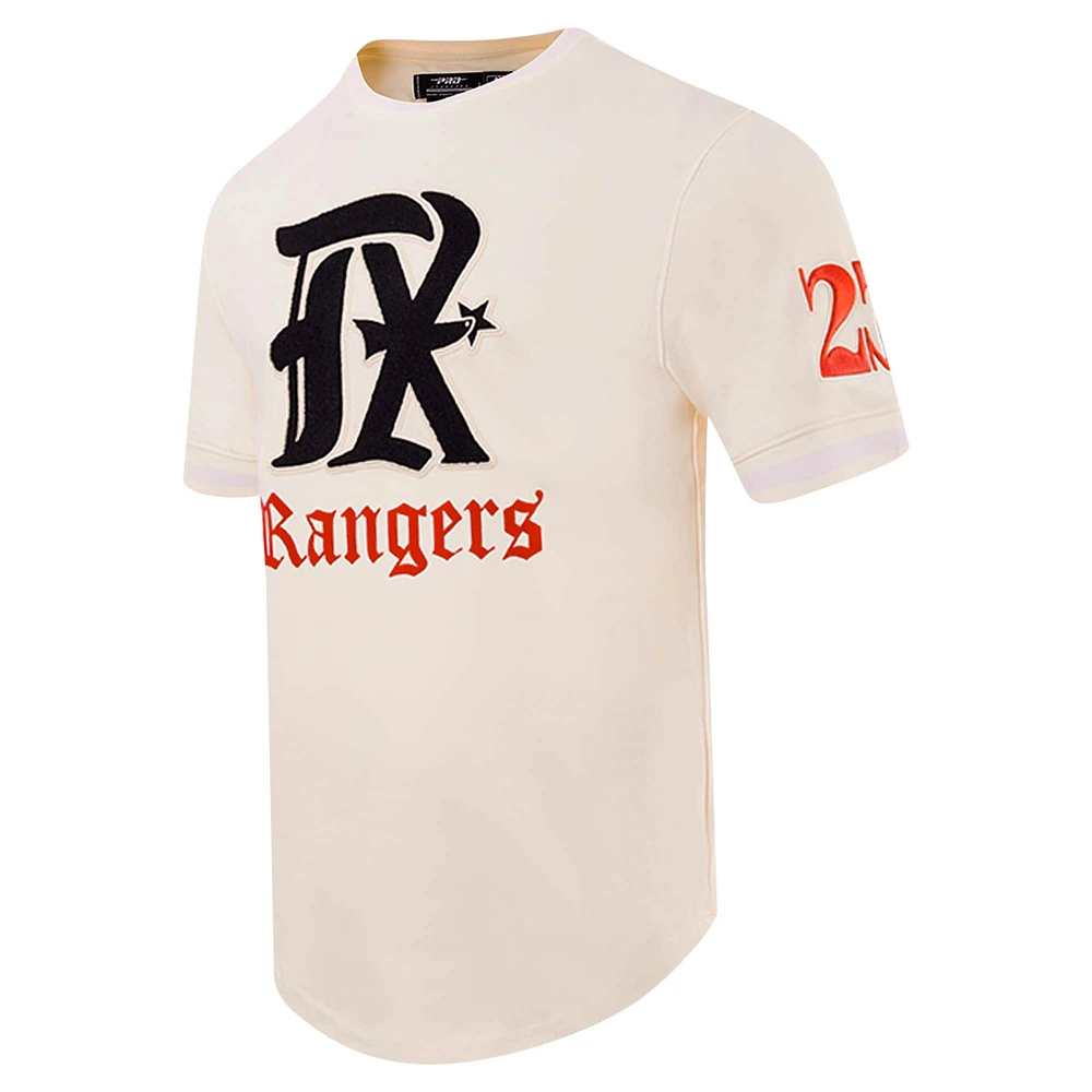 T-shirt City Connect Texas Rangers Pro Standard pour homme, couleur crème