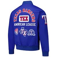 Men's Pro Standard Royal Texas Rangers Area Code Twill Full-Zip Jacket