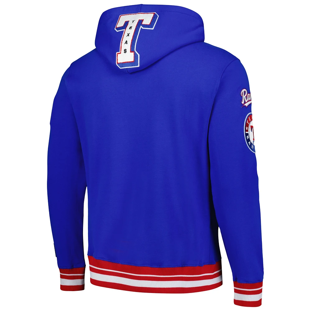 Men's Pro Standard Royal Texas Rangers Mash Up Logo Pullover Hoodie