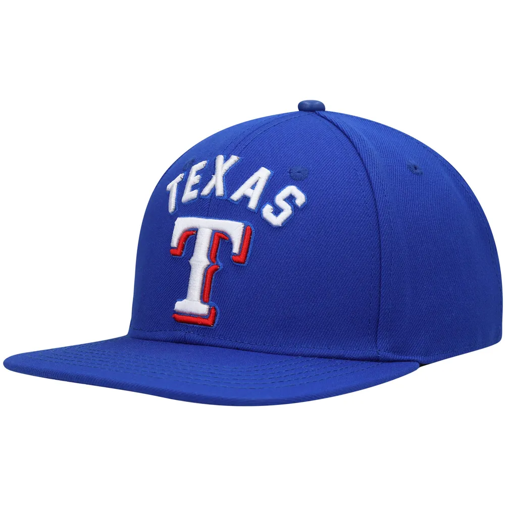 Texas Rangers Pro Standard Logo Snapback Hat - White/Royal