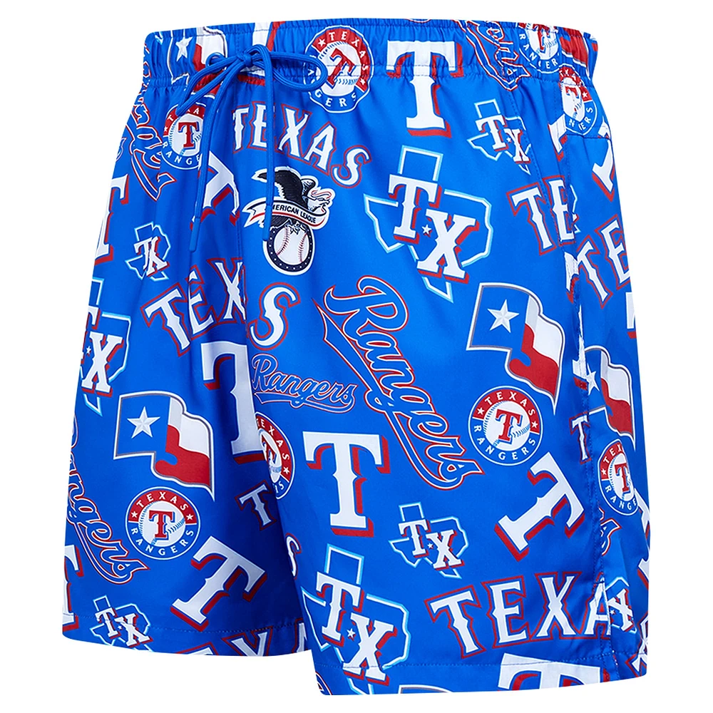 Men's Pro Standard Royal Texas Rangers Toss Logo Woven Shorts