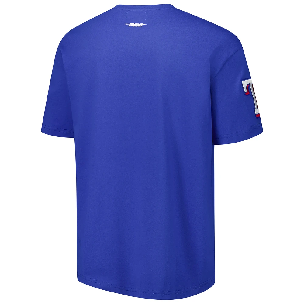 Men's Pro Standard Royal Texas Rangers Turn It Up Dropped Shoulder T-Shirt