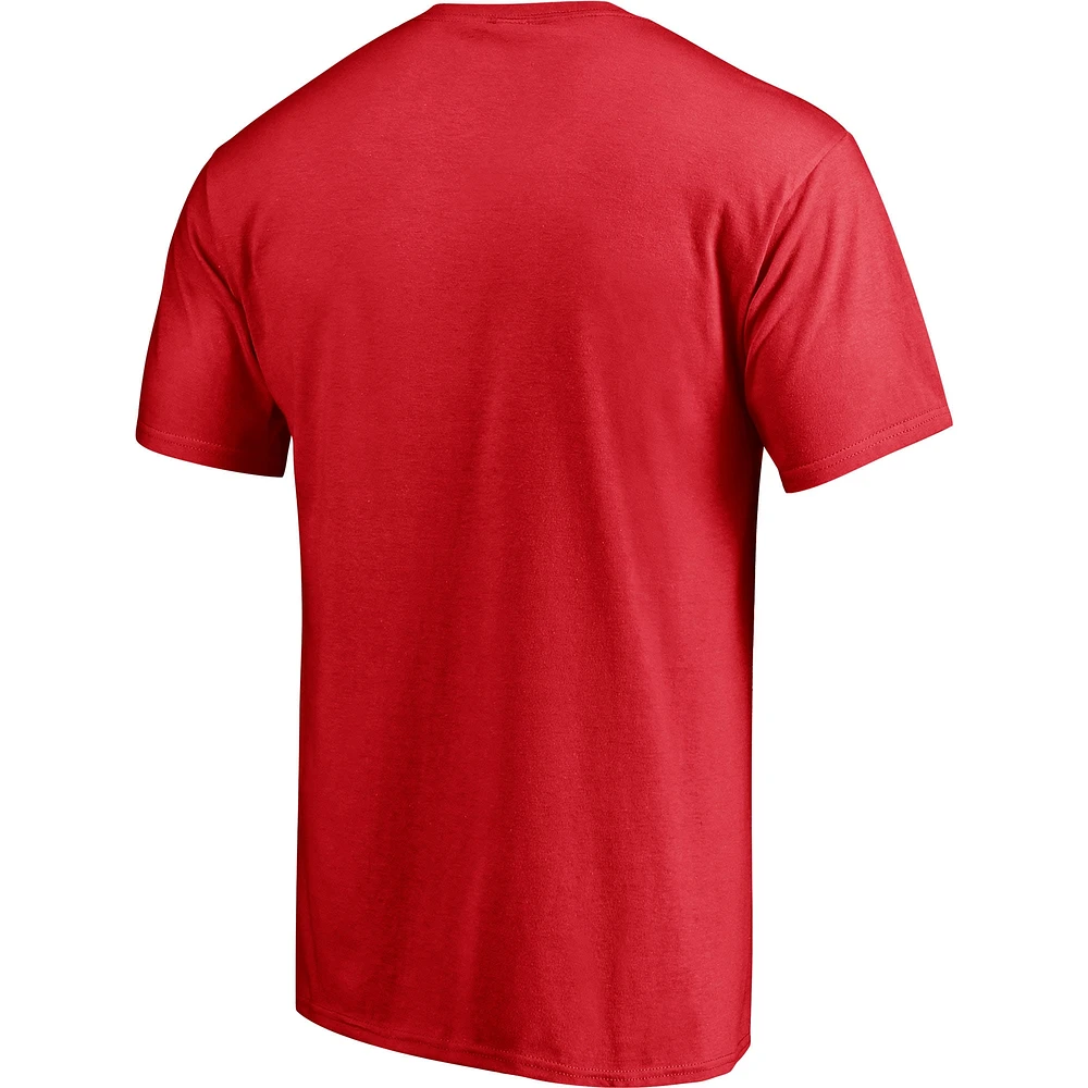 T-shirt rouge pour homme avec logo de la ville natale des Texas Rangers