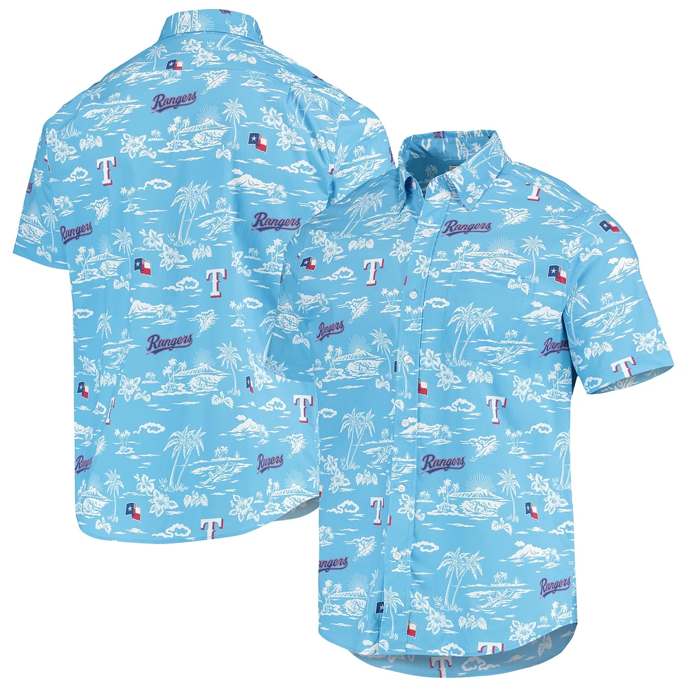 Men's Reyn Spooner Light Blue Texas Rangers Kekai Performance Button-Down Shirt