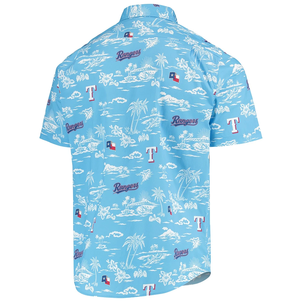 Men's Reyn Spooner Light Blue Texas Rangers Kekai Performance Button-Down Shirt