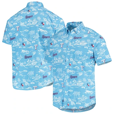 Men's Reyn Spooner Light Blue Texas Rangers Kekai Performance Button-Down Shirt