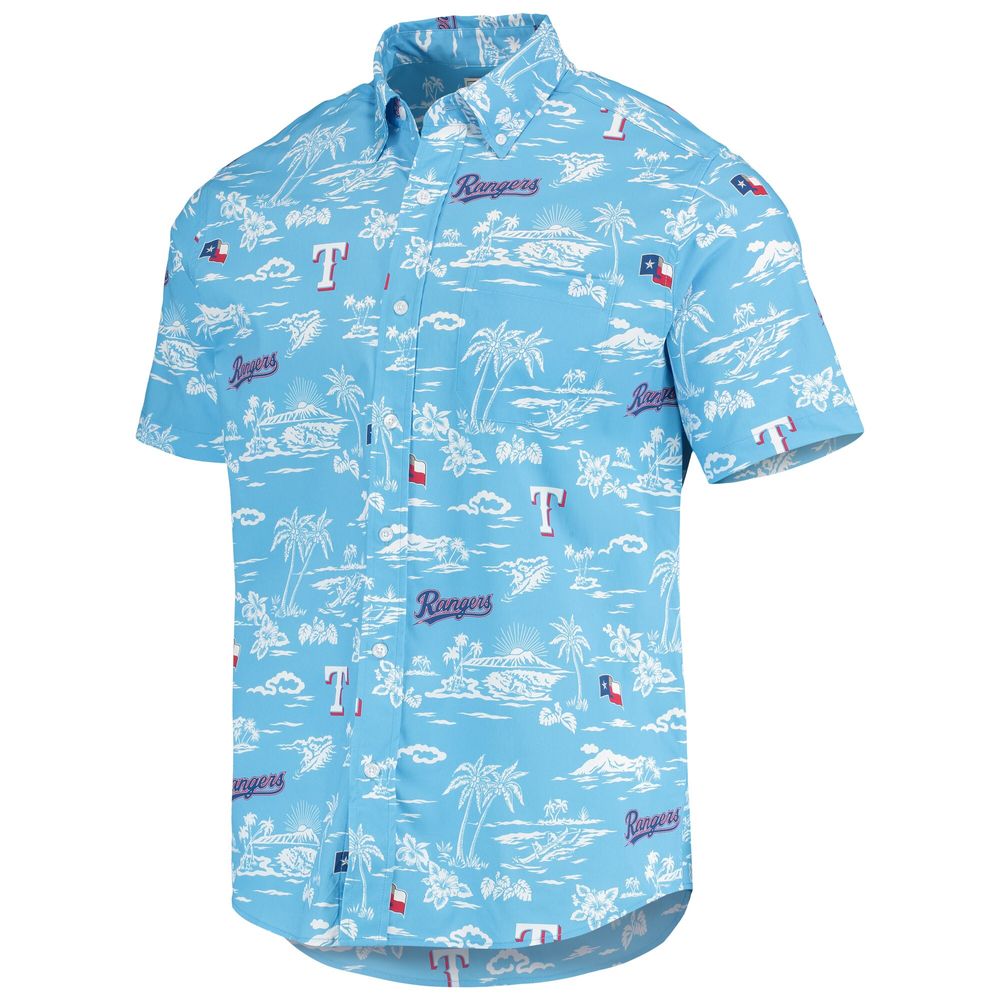 Men's Texas Rangers Reyn Spooner Light Blue Kekai Performance Button-Up  Shirt