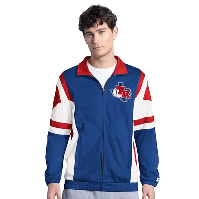 Men's Starter Royal/Red Texas Rangers Contender Tricot Full-Zip Track Jacket
