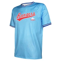 Maillot d'équipe Stitches bleu clair des Texas Rangers Cooperstown Collection pour hommes