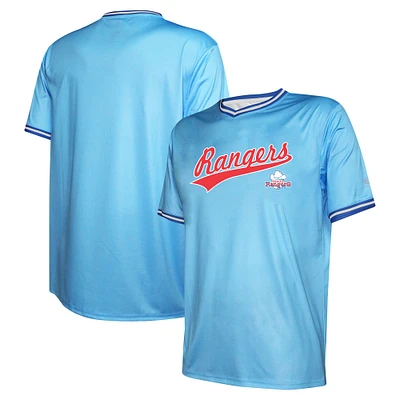 Maillot d'équipe Stitches bleu clair des Texas Rangers Cooperstown Collection pour hommes