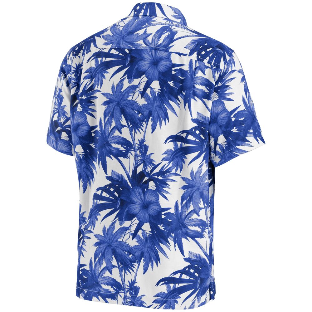 Men's Tommy Bahama Light Blue Texas Rangers Sport Harbor Island Hibiscus Short Sleeve Button-Up Shirt