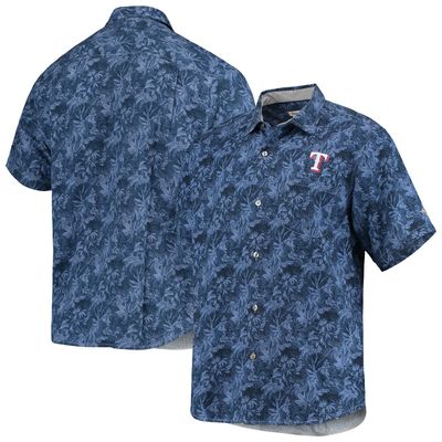 Men's Tommy Bahama Royal Texas Rangers Jungle Shade Silk Camp Button-Up Shirt