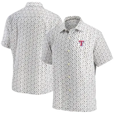 Texas Rangers Tommy Bahama Baja Mar Short Sleeve Button-Up Shirt - White