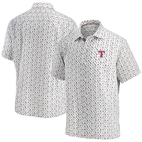 Chemise boutonnée à manches courtes Tommy Bahama Texas Rangers Baja Mar pour homme, blanc