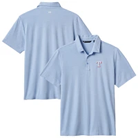 Polo TravisMathew bleu chiné pour homme, motif éliminatoire des Texas Rangers