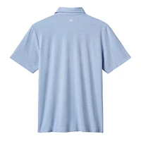 Polo TravisMathew bleu chiné pour homme, motif éliminatoire des Texas Rangers