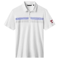 Polo blanc Top Recruit des Texas Rangers pour homme TravisMathew