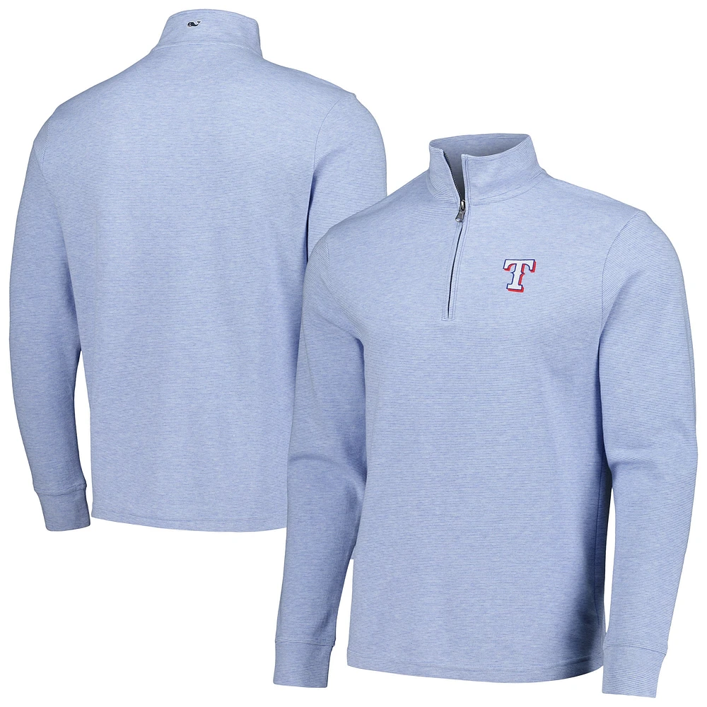 Veste Vineyard Vines bleu clair Texas Rangers Saltwater Quarter-Zip pour hommes