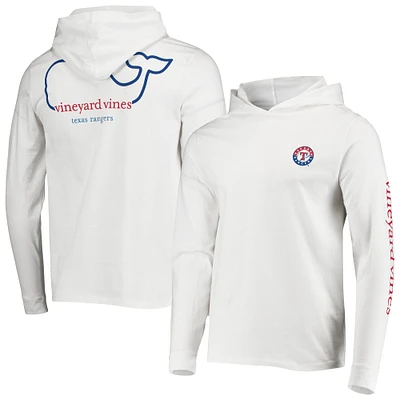 Men's Vineyard Vines White Texas Rangers Long Sleeve Hoodie T-Shirt