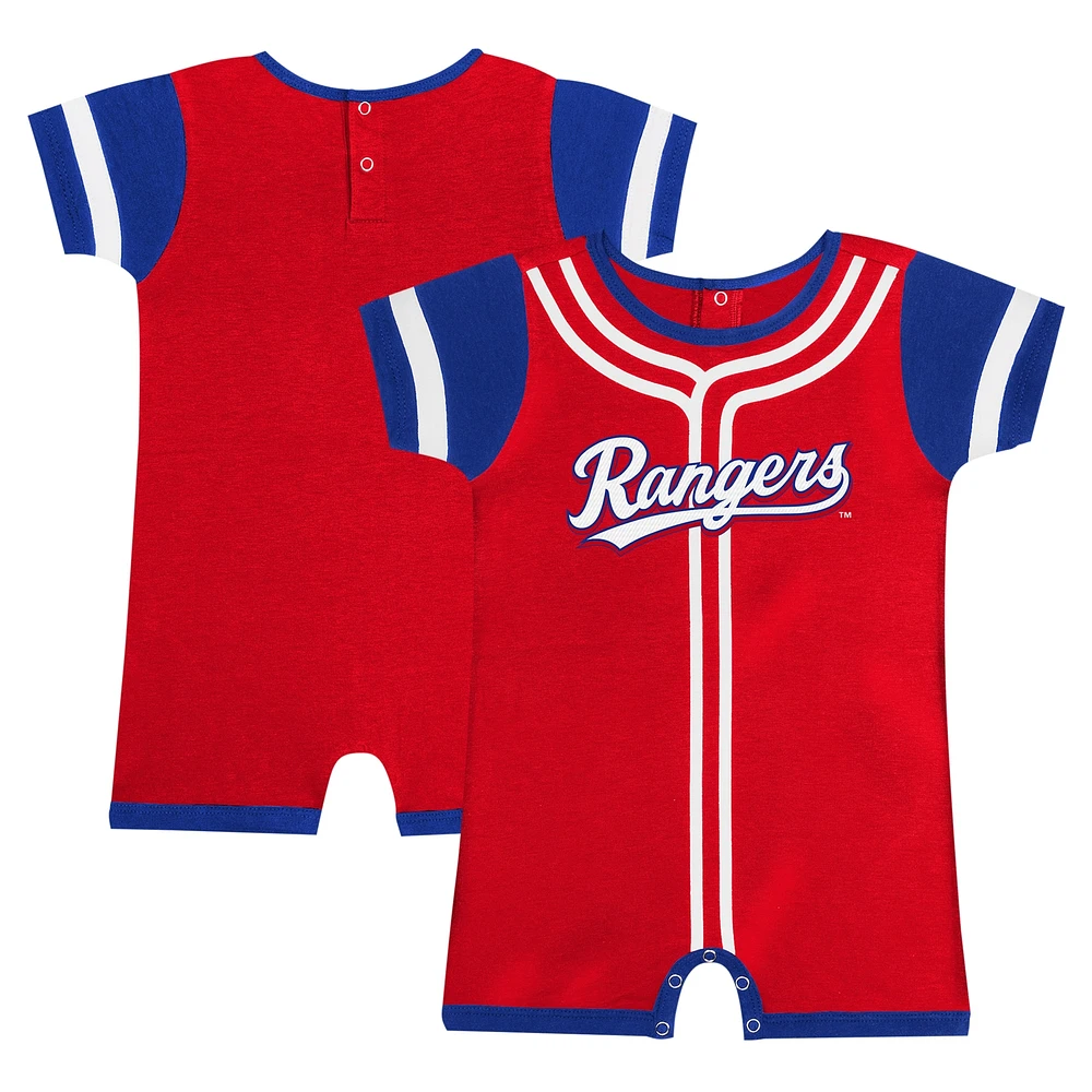 Newborn & Infant Fanatics Red Texas Rangers Fast Pitch Romper