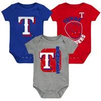 Chicago Cubs Newborn & Infant Biggest Little Fan 3-Pack Bodysuit Set -  Royal/White/Heather Gray