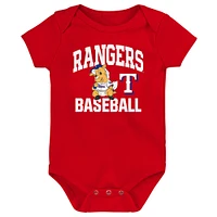 Newborn  Texas Rangers Batter Up Three-Pack Bodysuit Set